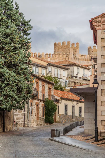 Gamla Byggnads Och Befästningsmurar Gamla Stan Avila Spanien — Stockfoto