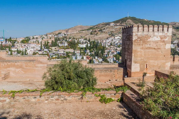 Befestigungsmauern Der Alhambra Granada Spanien — Stockfoto