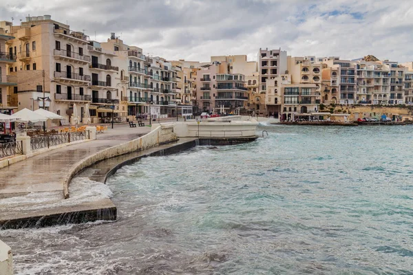 Ruwe Zee Marsalforn Het Eiland Gozo Malta — Stockfoto