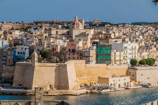 Widok Miasto Senglea Malcie — Zdjęcie stockowe