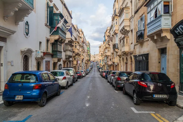 Valletta Malta November 2017 Typische Smalle Straat Valletta Hoofdstad Van — Stockfoto