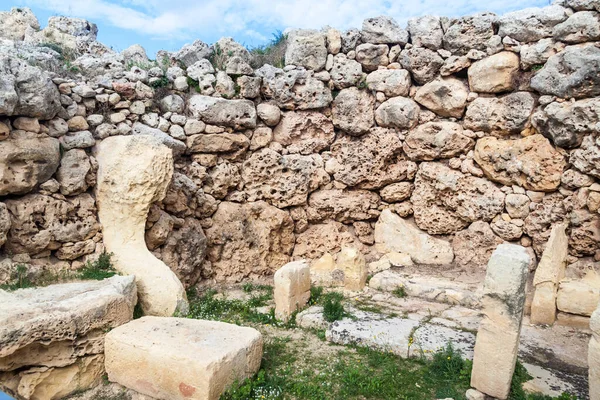 Complejo Templos Megalíticos Ggantija Cerca Del Pueblo Xaghra Isla Gozo — Foto de Stock