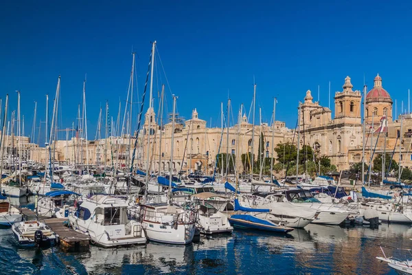 Birgu Malta November 2017 Båtar Birgu Stad Malta — Stockfoto