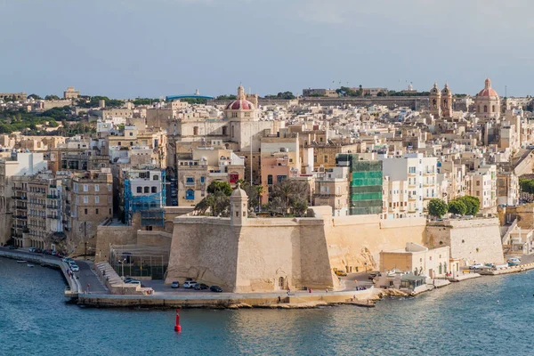 Pohled Město Senglea Maltě — Stock fotografie