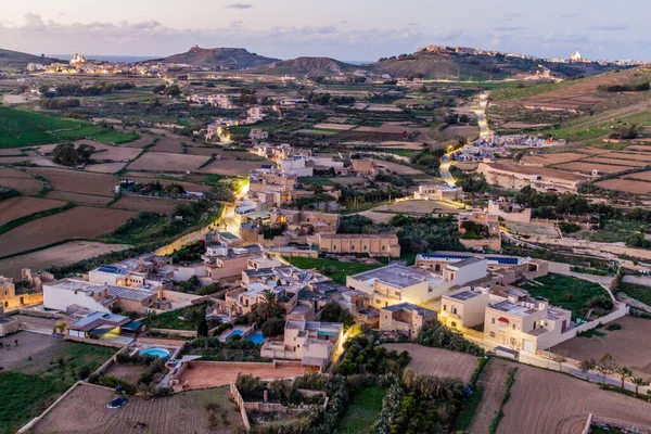 Abendliche Luftaufnahme Der Insel Gozo Malta — Stockfoto