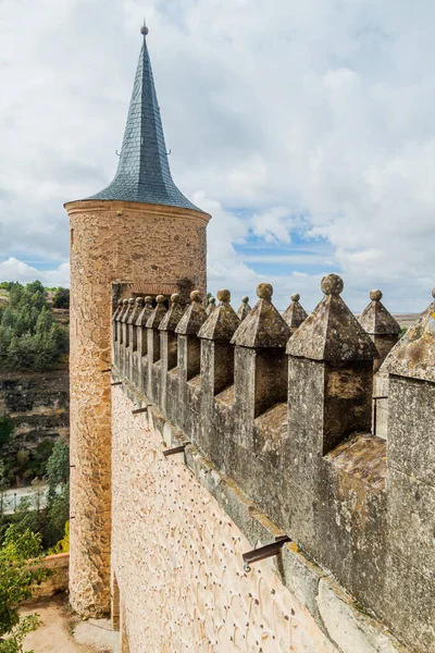 Ett Tornen Alcazar Fästning Segovia Spanien — Stockfoto