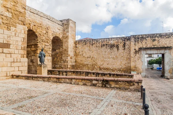 Άγαλμα Του Ibn Hazm Και Τείχη Της Πόλης Της Κόρδοβα — Φωτογραφία Αρχείου