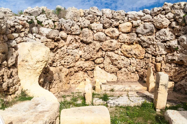 Complejo Templos Megalíticos Ggantija Cerca Del Pueblo Xaghra Isla Gozo — Foto de Stock
