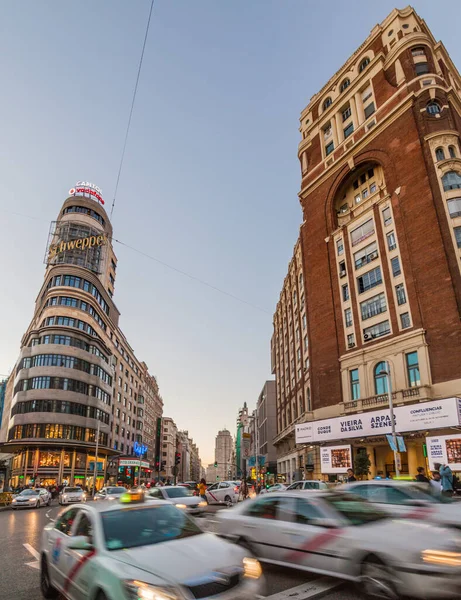 Madrid Spanien Oktober 2017 Calle Gran Street Och Carrion Building — Stockfoto