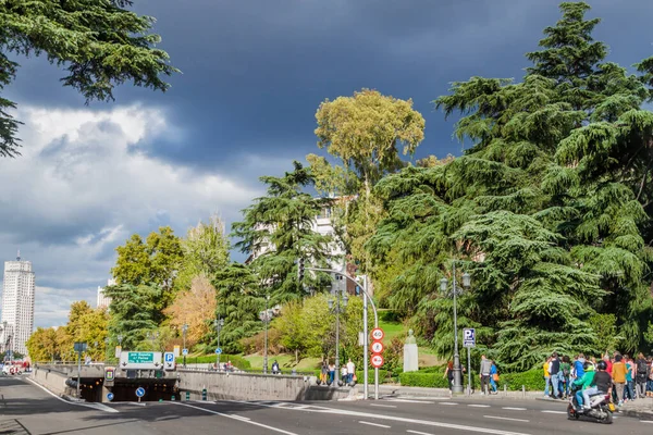 Madrid Spain October 2017 Terowongan Jalan Bailen Depan Istana Kerajaan — Stok Foto