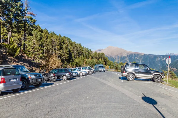 Serra Andorra Ottobre 2017 Parcheggio Presso Stazione Sciistica Serra Andorra — Foto Stock