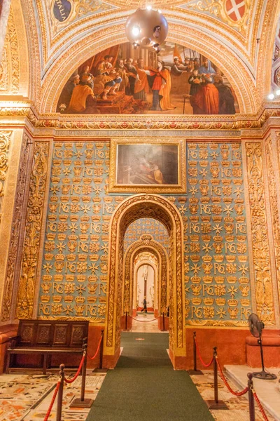 马耳他瓦莱塔 2017年11月7日 马耳他瓦莱塔圣约翰大教堂的内部 — 图库照片
