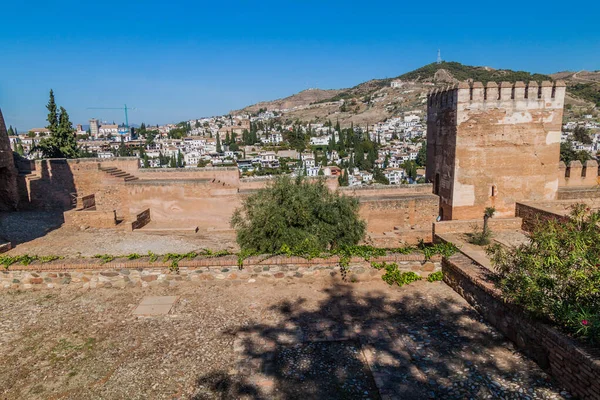 Murs Fortification Alcazaba Alhambra Grenade Espagne — Photo