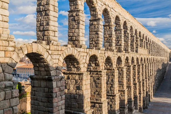 Utsikt Över Den Romerska Akvedukten Segovia Spanien — Stockfoto