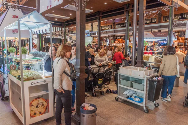 Madrid Spanje Oktober 2017 Drukte Mercado San Miguel Markt Madrid — Stockfoto