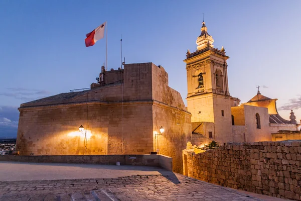 Вид Каделлу Цитадель Виктории Остров Гоцо Мальта — стоковое фото