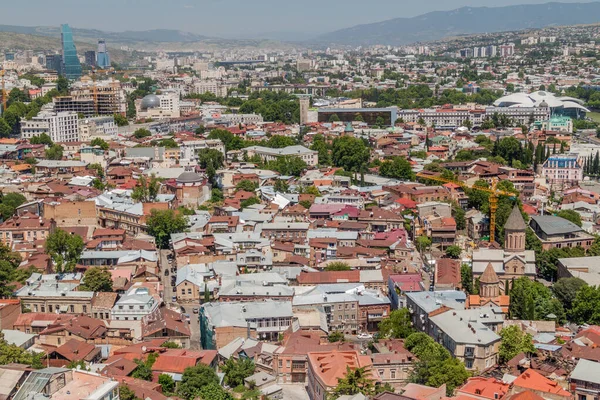 Vanuit Lucht Uitzicht Oude Binnenstad Van Tbilisi Georgië — Stockfoto