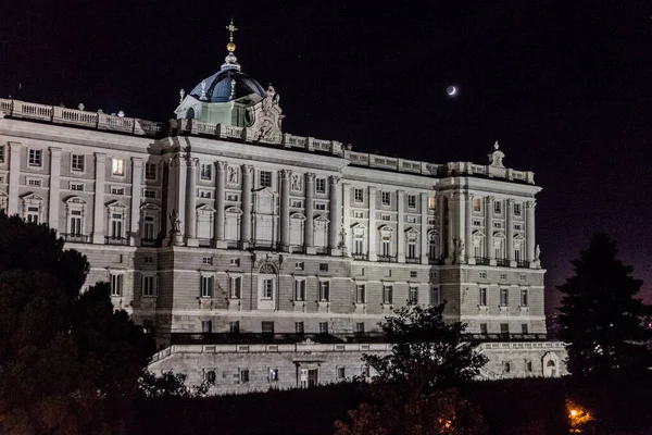 Вечерний Вид Palacio Real Royal Palace Мадриде Испания — стоковое фото