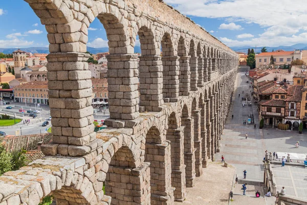 Segovia Spanien Oktober 2017 Utsikt Över Den Romerska Akvedukten Segovia — Stockfoto