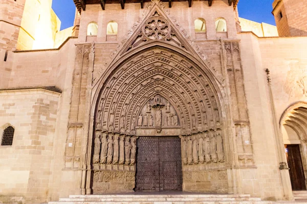 Brána Svaté Katedrály Přeměny Pána Huesce Španělsko — Stock fotografie