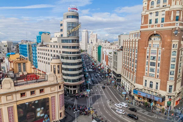 Madrid España Octubre 2017 Calle Gran Vía Edificio Carrión Madrid —  Fotos de Stock