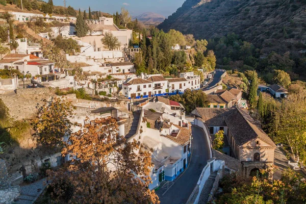 Häuser Auf Dem Sacramonte Hügel Granada Spanien — Stockfoto