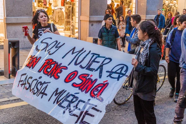 Madrid Espanha Outubro 2017 Rali Transexuais Nas Ruas Madri Espanha — Fotografia de Stock