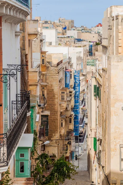 Malta Nın Başkenti Valletta Dar Sokak — Stok fotoğraf