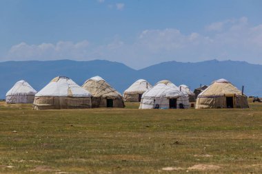 Kırgızistan, Song Kul Gölü yakınlarındaki Yurt kampı.