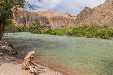 Kazakistan 'daki Sharyn nehrinin manzarası