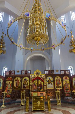 VOLGOGRAD, RUSSIA - 28 Haziran 2018: Volgograd, Rusya 'daki tüm Azizlerin (Sobor Vsekh Svyatykh) Kilisesi