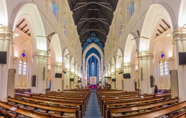 SINGAPORE, SINGAPORE - 11 Mart 2018: SIngapore 'daki St. Andrew Katedrali.