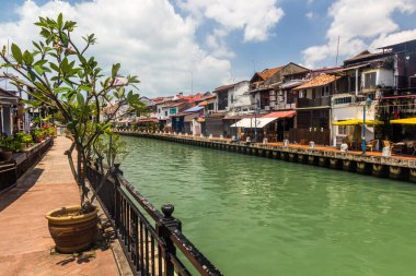 Malacca Nehri Malacca 'nın merkezinde (Melaka), Malezya