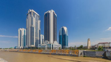  Grozny şehrinin gökdelenleri, Çeçenistan, Rusya