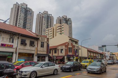 SINGAPORE, SINGAPORE - 10 Mart 2018: Küçük Hindistan 'da Serangoon Yolu.