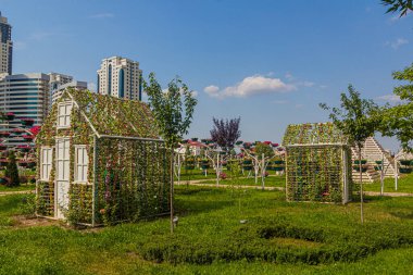 Decorations in the Tsvetochnyy (Flower) Park in Grozny, Russia clipart