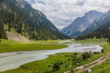 Kırgızistan 'daki Karakol Nehri Vadisi