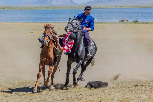 Song Kol Kyrgyzstan Lipiec 2018 Gracze Kok Boru Ulak Tartysh — Zdjęcie stockowe