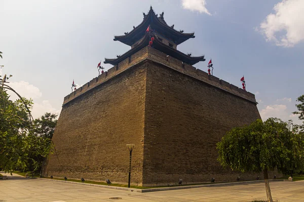 Torre Nas Muralhas Cidade Xian China — Fotografia de Stock
