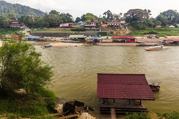 Vista Del Río Tembeling Aldea Kuala Tahan Parque Nacional Taman —  Fotos de Stock