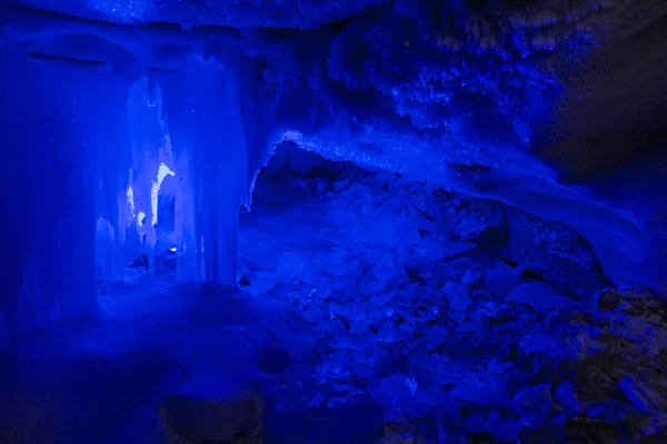 Interno Della Grotta Ghiaccio Kungur Russia — Foto Stock