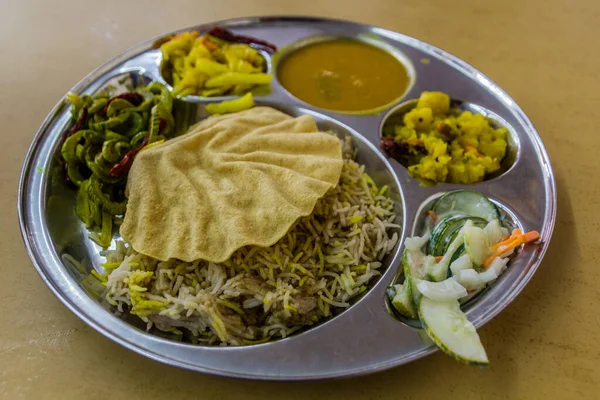 Thali Typické Jídlo Indii — Stock fotografie