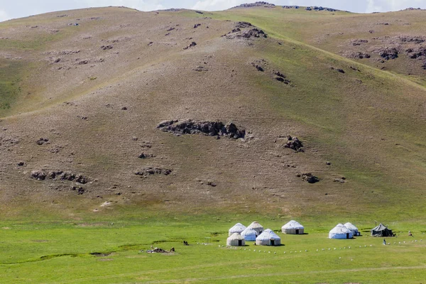 키르기스스탄의 근처에 유르트 수용소 — 스톡 사진