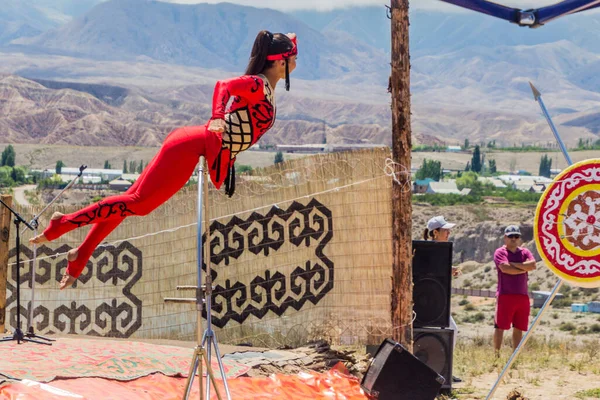 Issyk Kul Kyrgyzstan July 2018 Local Performer Ethnofestival Teskey Jeek — Stock Photo, Image