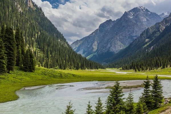 Údolí Řeky Karakol Kyrgyzstánu — Stock fotografie