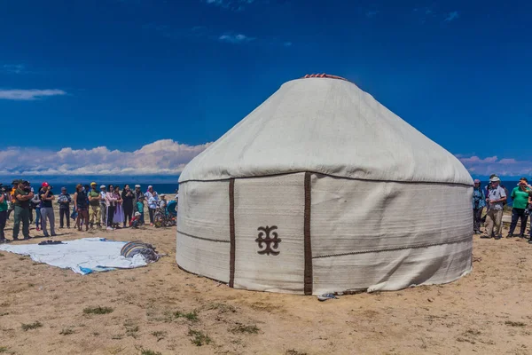 Issyk Kul Kyrgyzstan Června 2018 Jurta Etnofestivalu Teskey Jeek Pobřeží — Stock fotografie