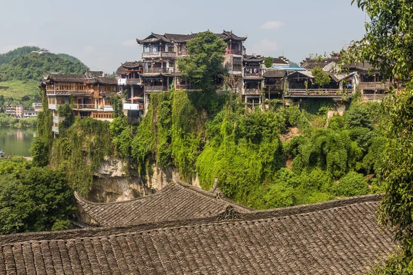 Casas Falésias Furong Zhen Cidade Província Hunan China — Fotografia de Stock