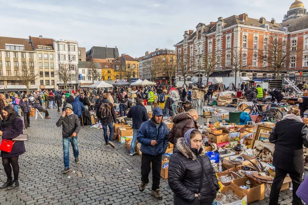 Bruxelles Belgio Dicembre 2018 Mercato Delle Pulci Marolles Piazza Jeu — Foto Stock