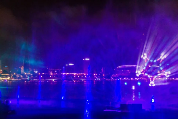 Marina Bay Light Water Show Singapurze — Zdjęcie stockowe