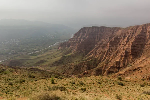 Vista Nebbiosa Sulla Valle Alamut Iran — Foto Stock